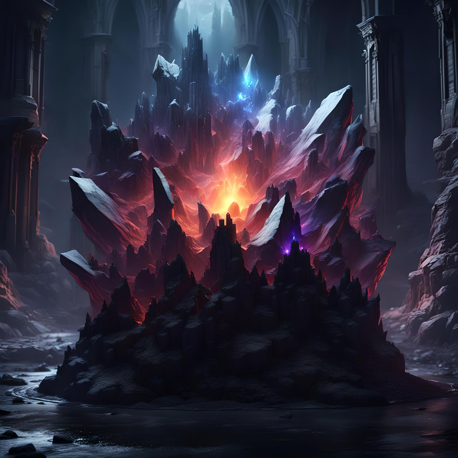 Trapped Dark Power Crystal: Fantasy Concept Art
