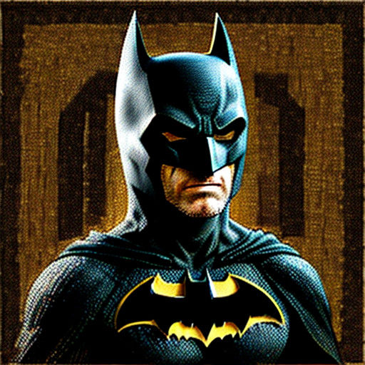 Primitive Batman Figure in Neolithic Style