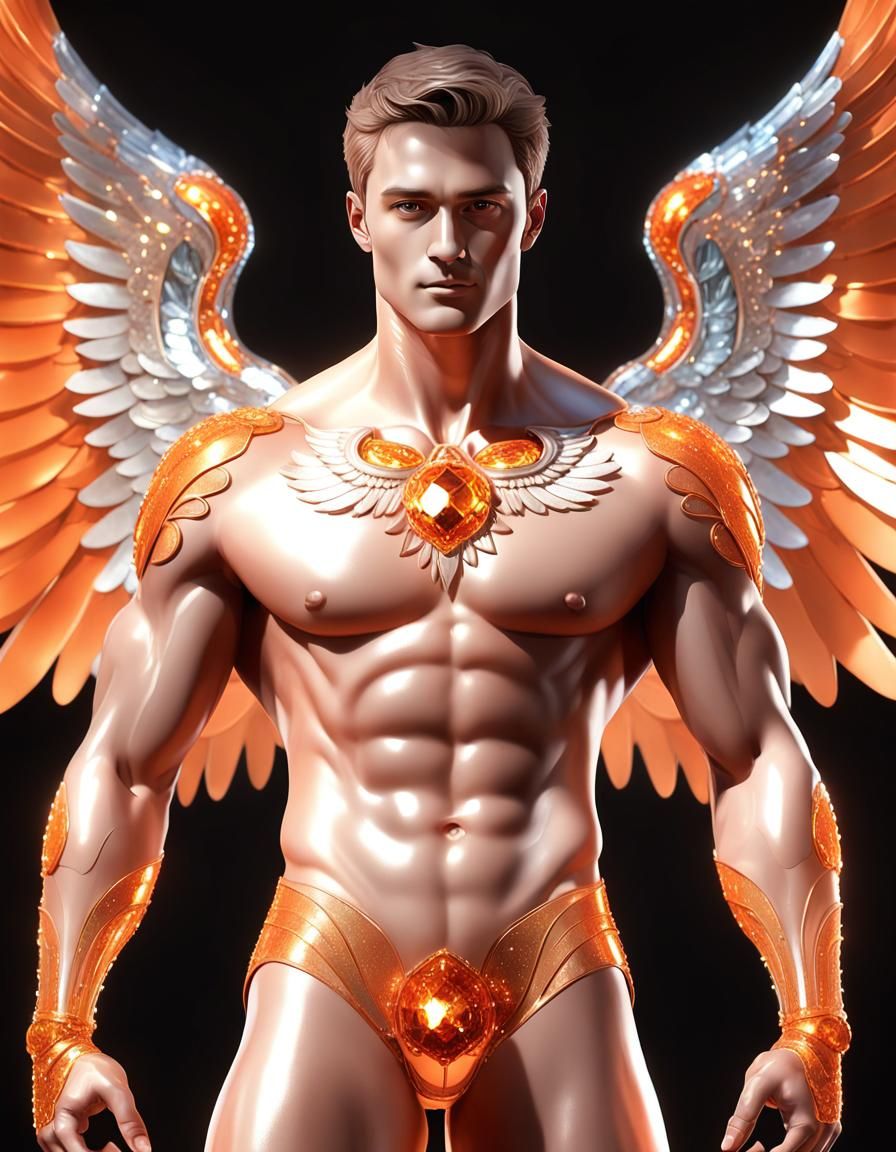 Crystal Archangel with Sparkling Wings in High Definition