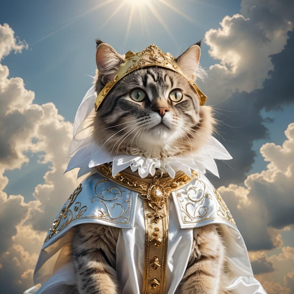 Cat in Costume with Divine Sunshine
