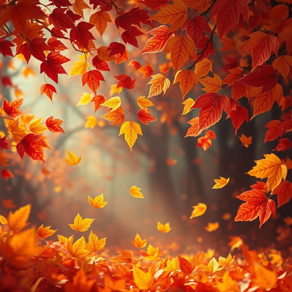 Enchanting Autumnal Paper Leaves in Dreamscape Landscape