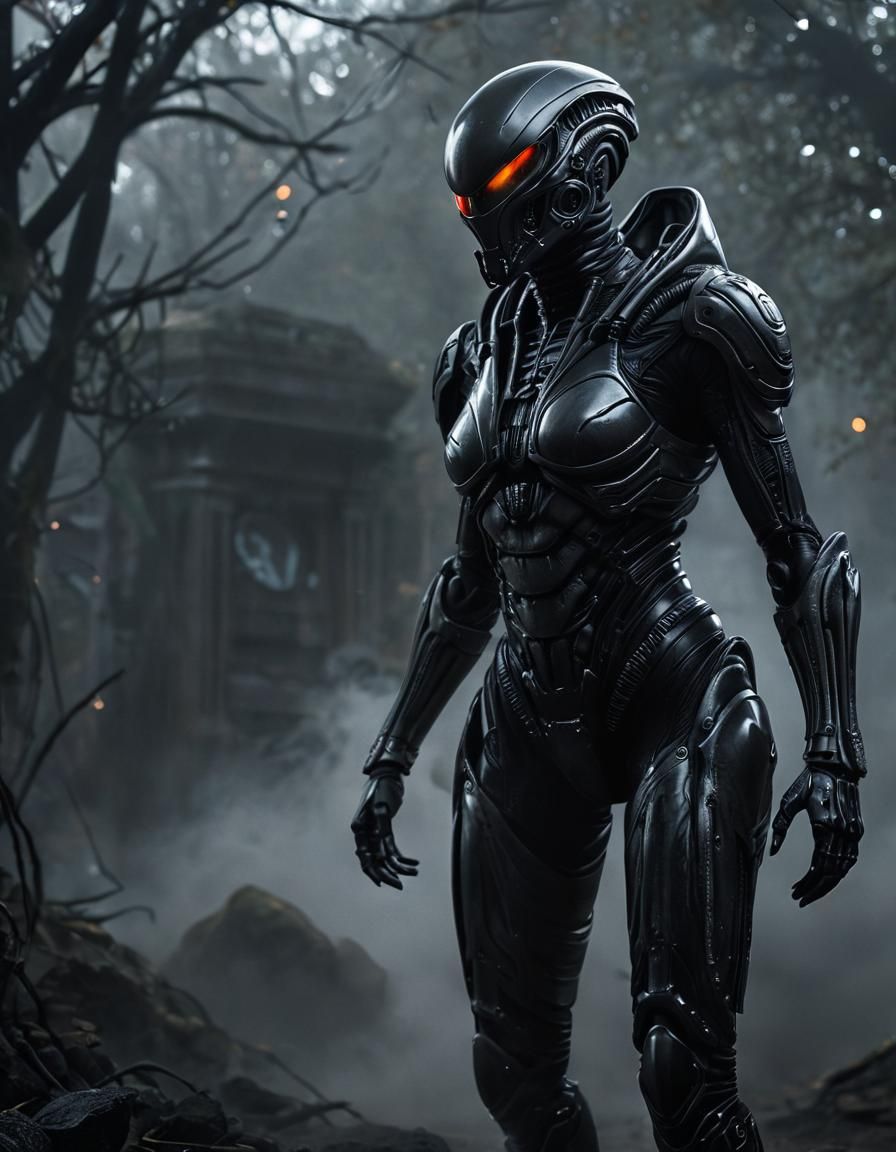 Ana de Armas in Xenomorph Armor by H.R. Giger