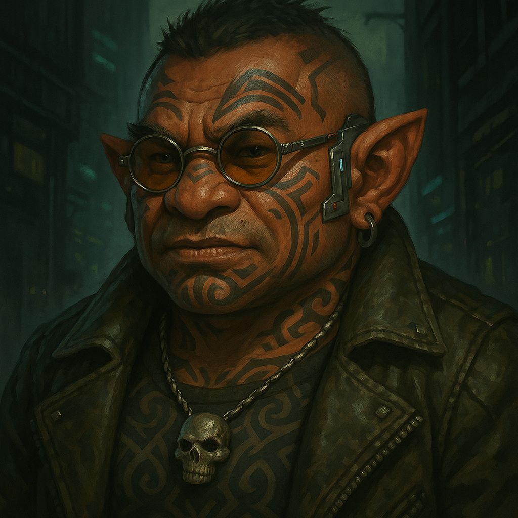 Shadowrun Male Menehune Face Illustration