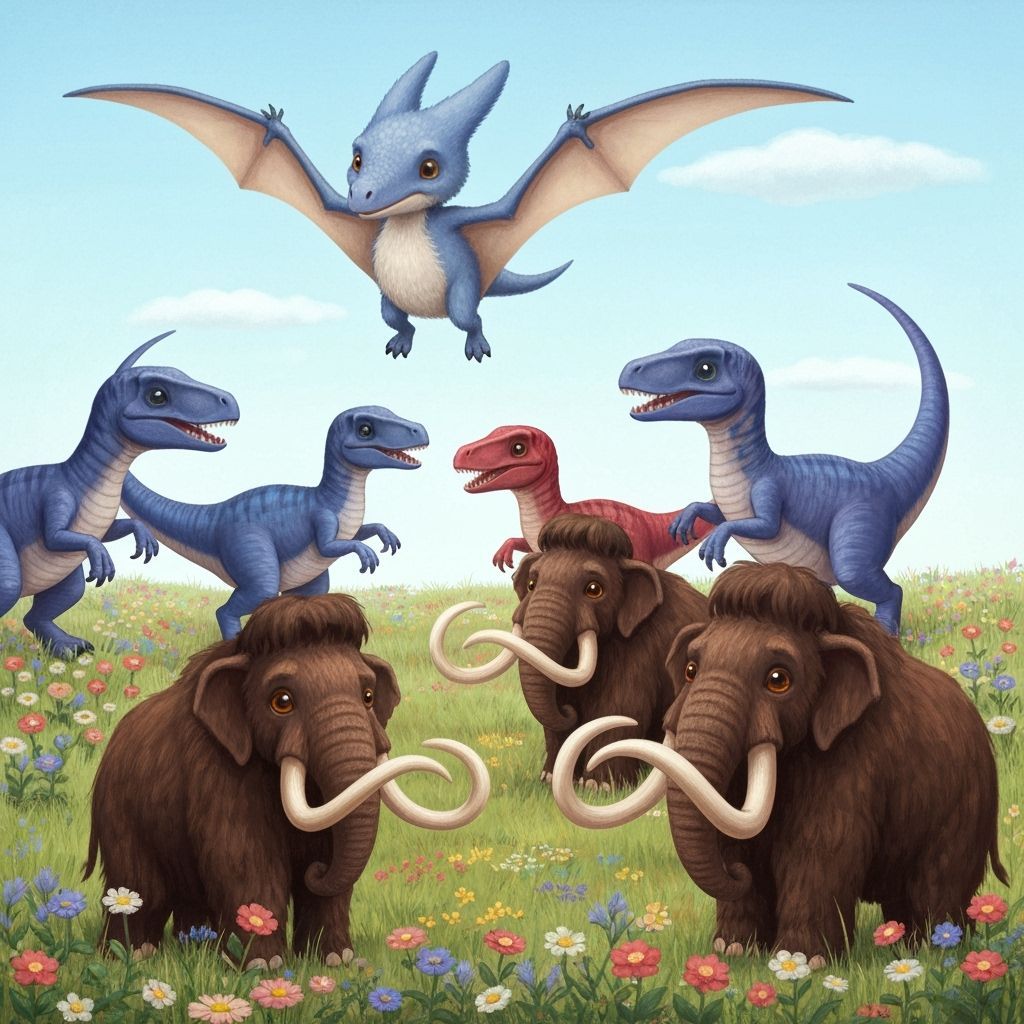 Extinct Animals Gathering in Rousseau and Snyders Style