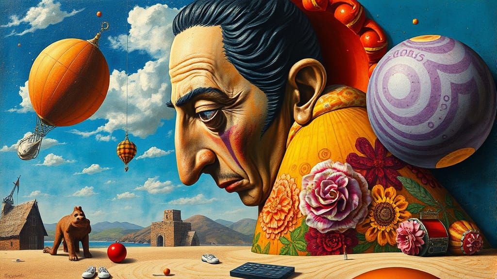 Surrealist Masterpiece in Dalí's Style with Hyper-Realistic...