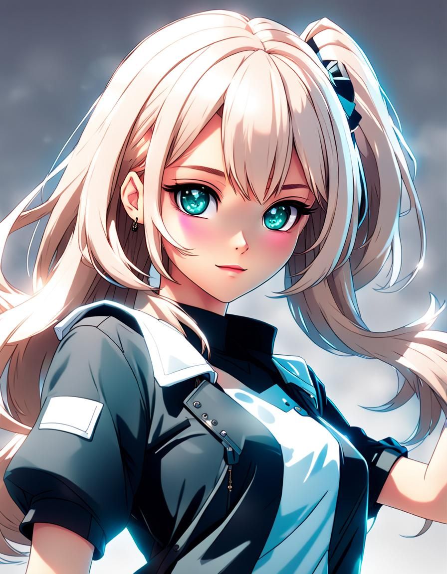 Anime Idol in Barbiecore Fashion, Digital Art