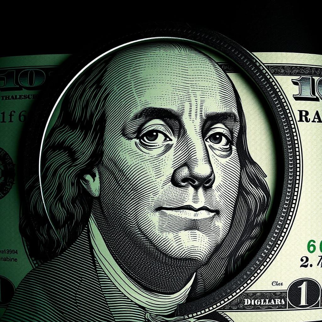 NightCafe Face on $100 Bill Portrait