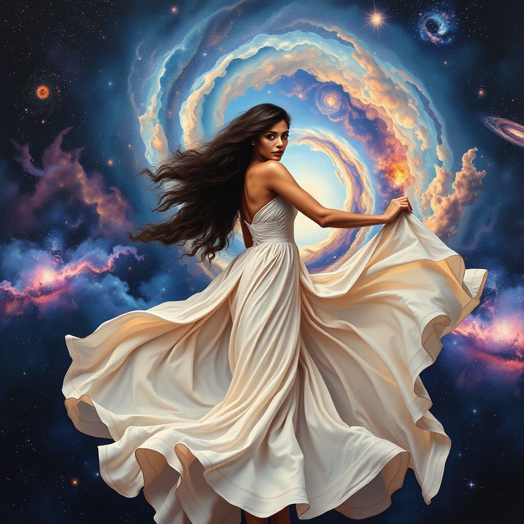 Ethereal Brazilian Beauty in Celestial Dance