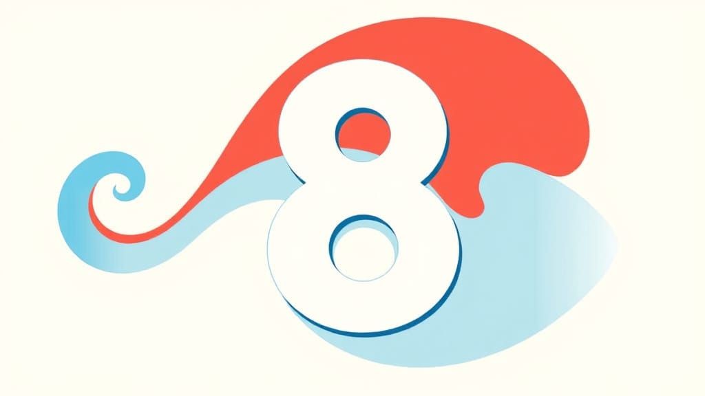 The Digit Eight in Minimalist Digital Art