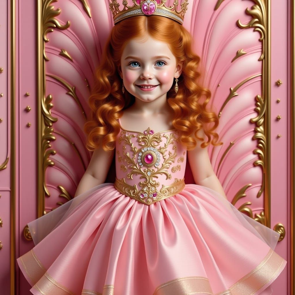 Pink Princess in a Whimsical Wonderland