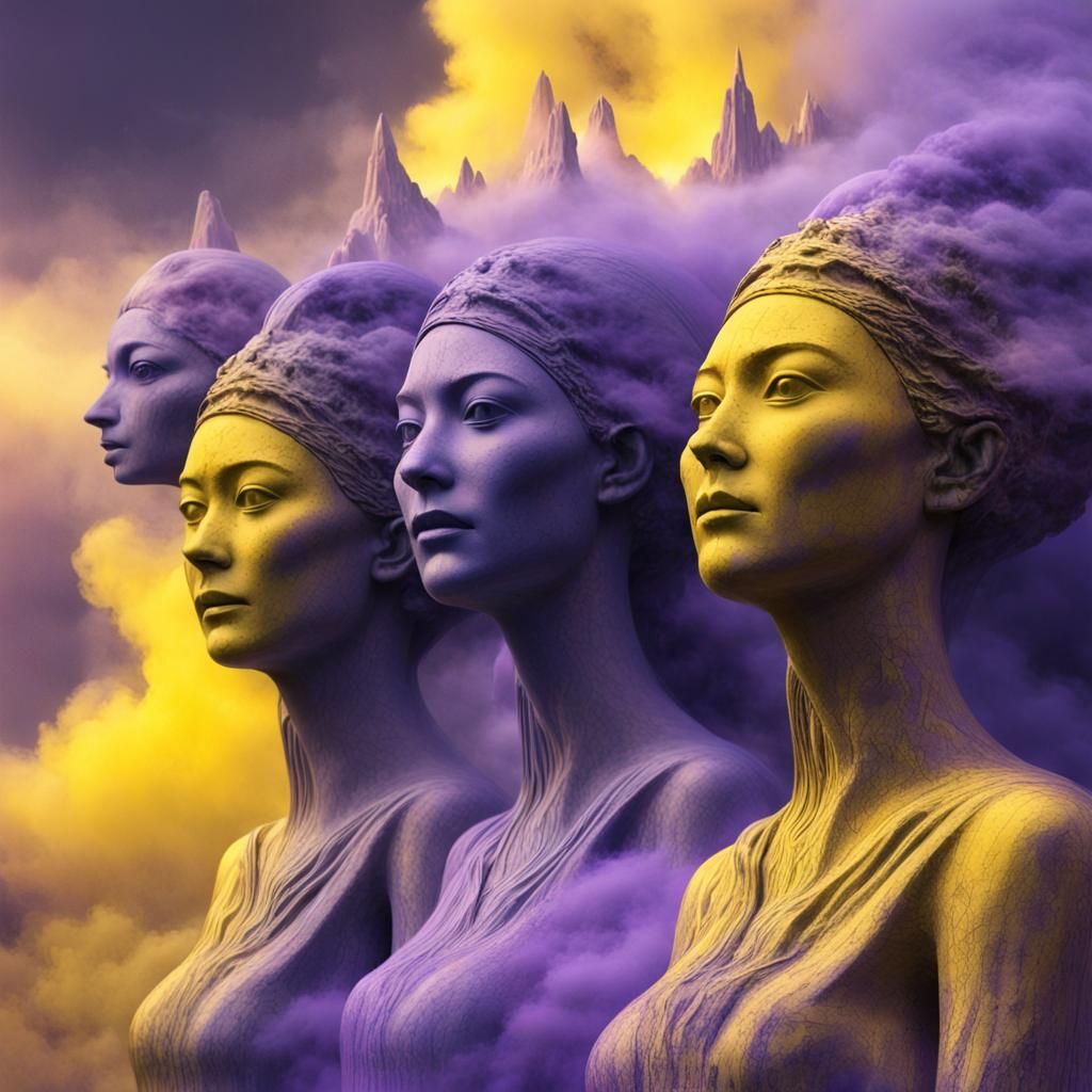 Ethereal Spirits March Through Mountain Ruins