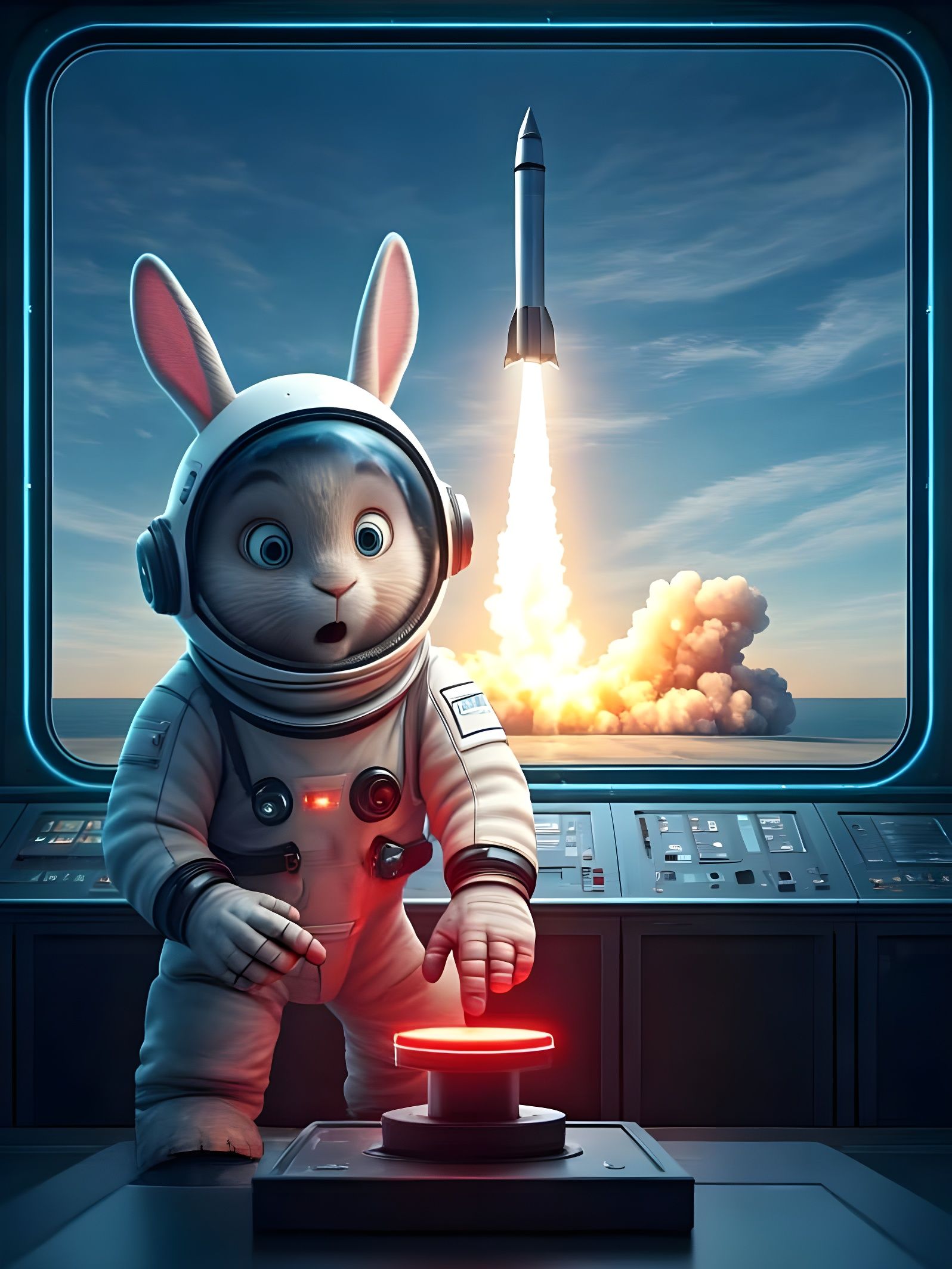 Surreal SpaceX Starship Ignition and Launch Scene with Whims...