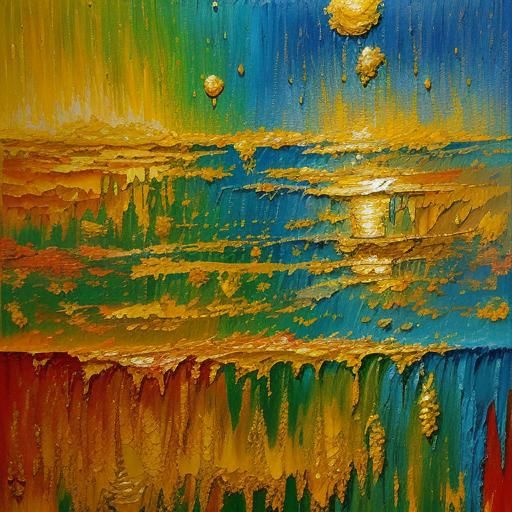 Midas Touch: Expressionist Oil Painting of Greed