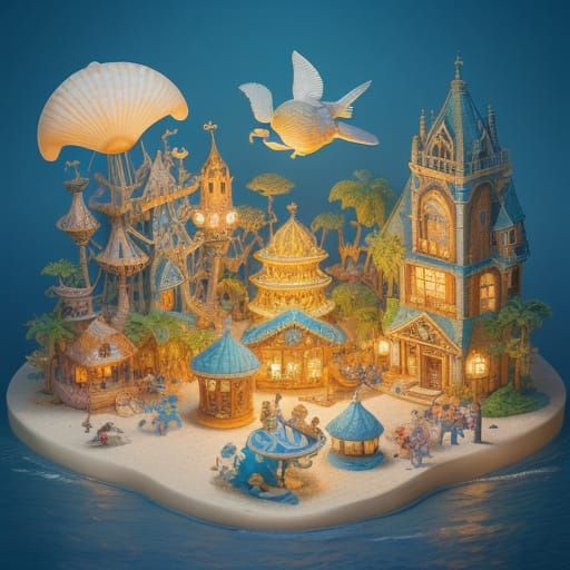 Seashell City: A Whimsical Bird's Eye View