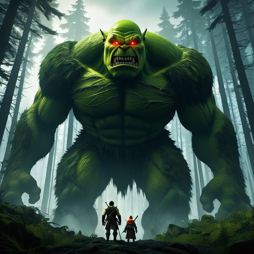 Ogre as Beast Titan in Misty Forest