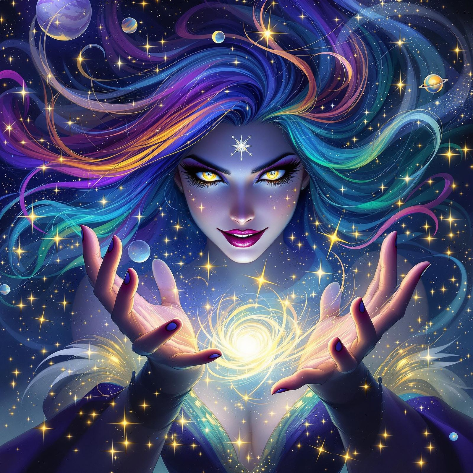 Mystical Sorceress Opens a Cosmic Portal