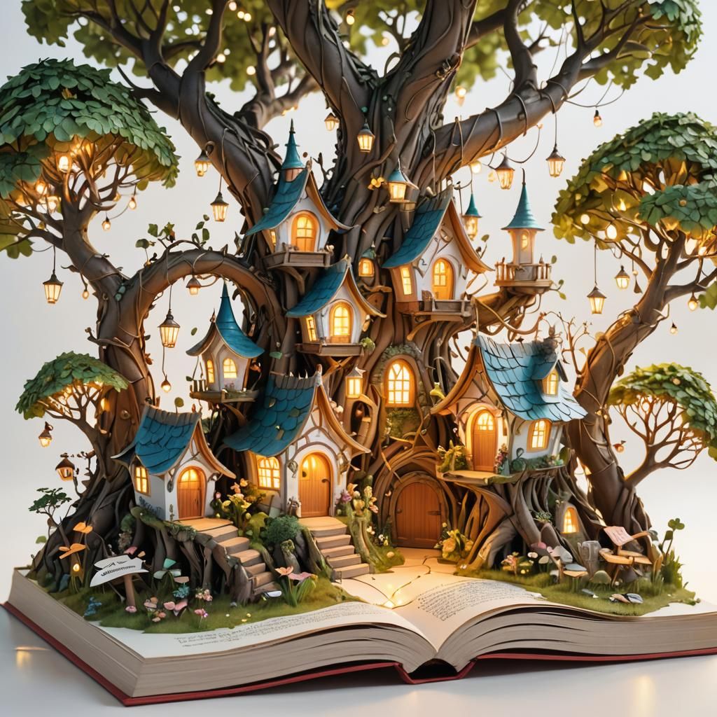 Enchanting Fairy Village in 3D Pop-Up Book