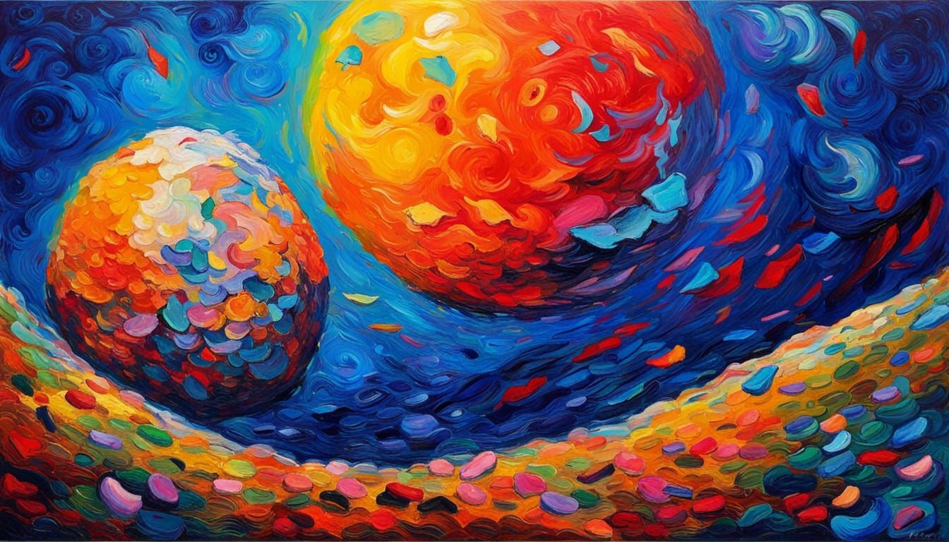 Person Paints Self on Moon in Impressionist Oil
