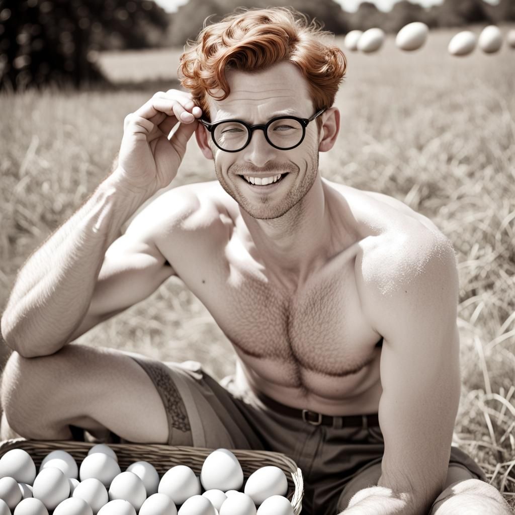 Retro 1950s Farmer Wiping Sweat After Easter Harvest