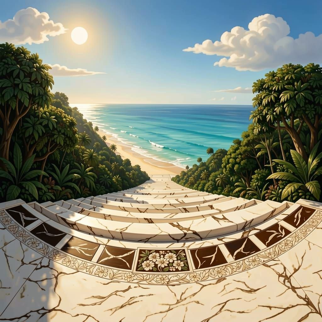 Ivory Palace Overlooking Lush Jungle and Beach