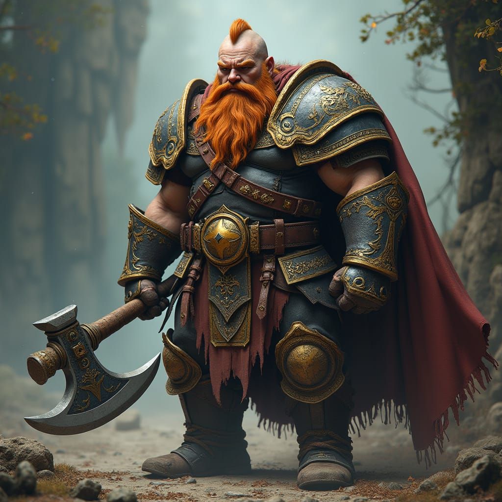Epic Dwarven Warrior Unleashes Golden Power