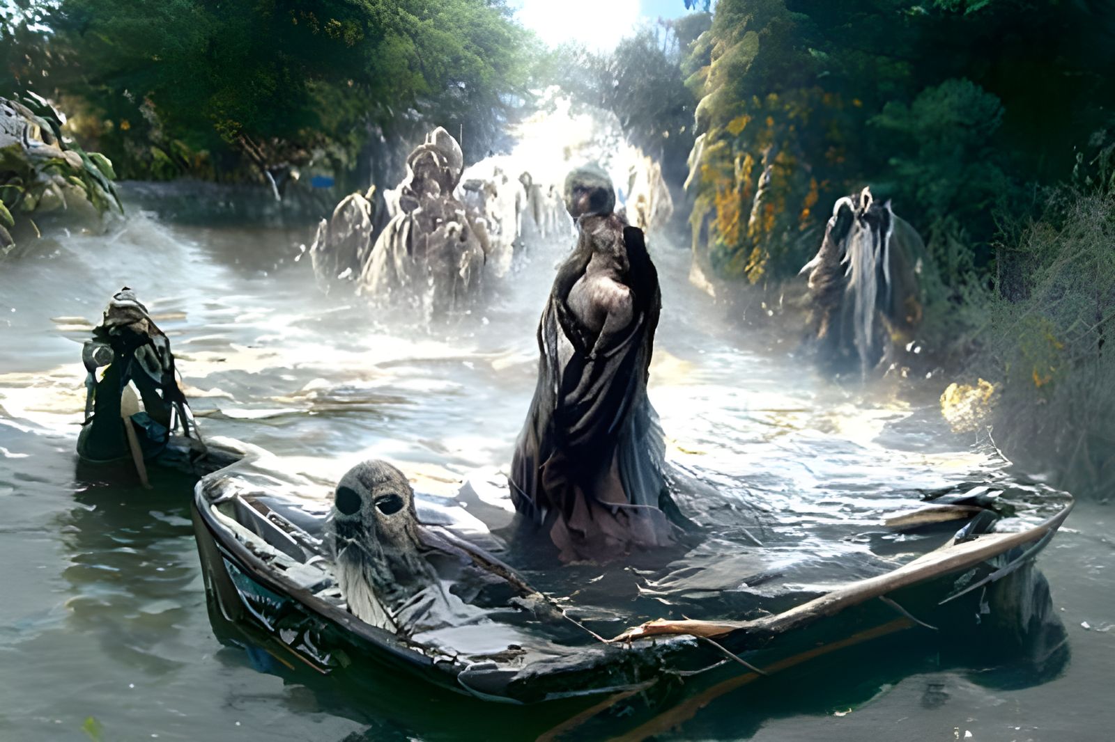 Ethereal Charon in the River Styx Fantasy Art