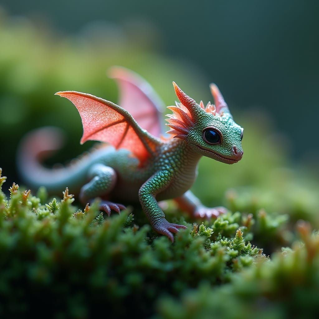 Iridescent Dragon Unfurls in Enchanted Forest