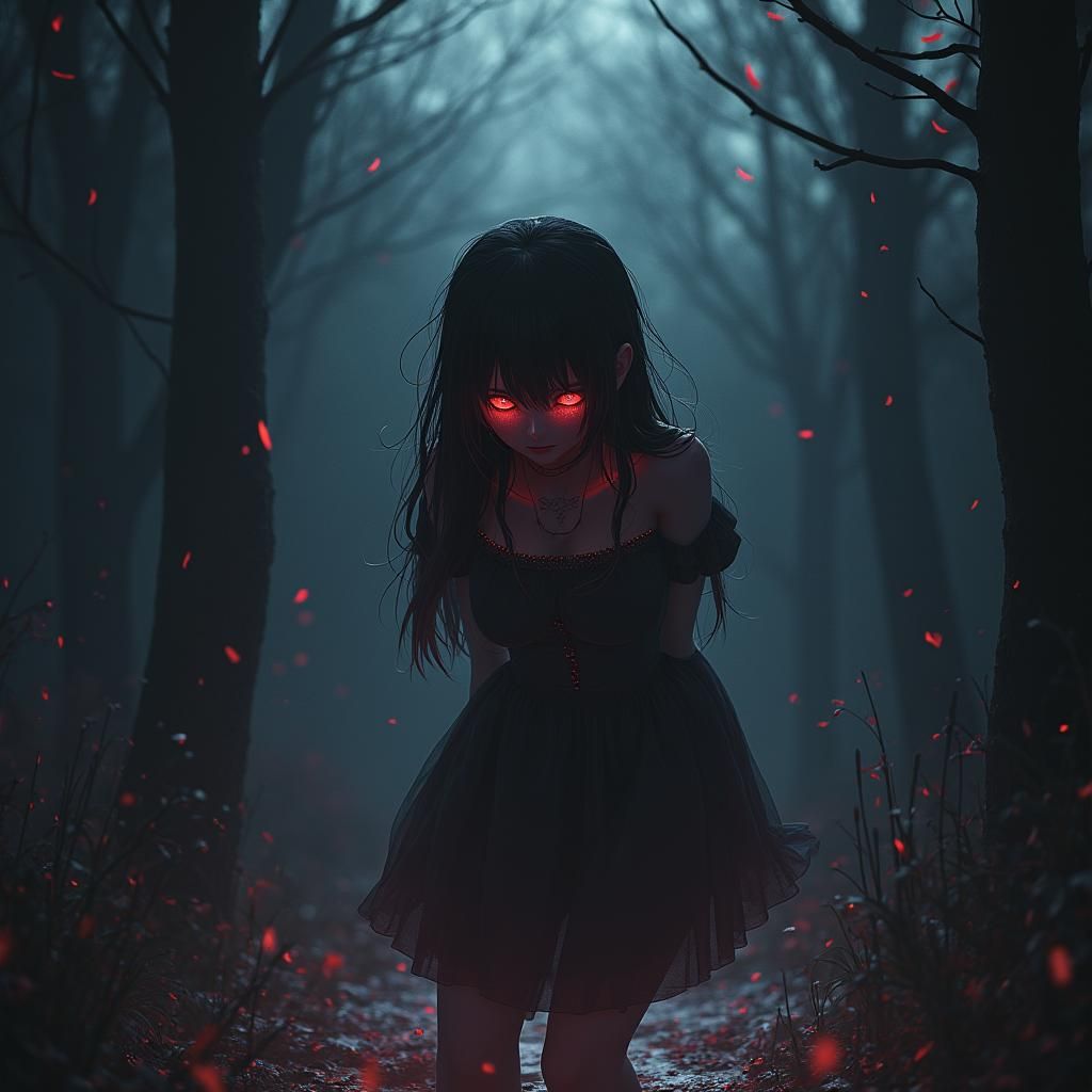 Anime Horror Character in 3D Style