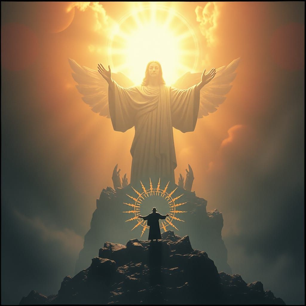 Ethereal Divine Majesty in Cinematic Landscape