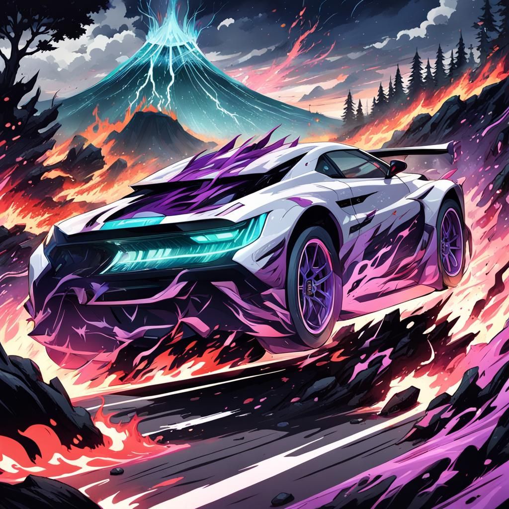 Anime Boy Races Through Lava Valley