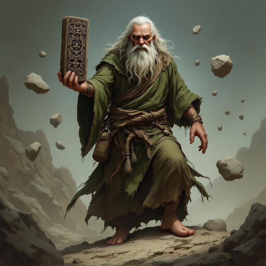 Elder Earthbender Guardian with Stone Talisman