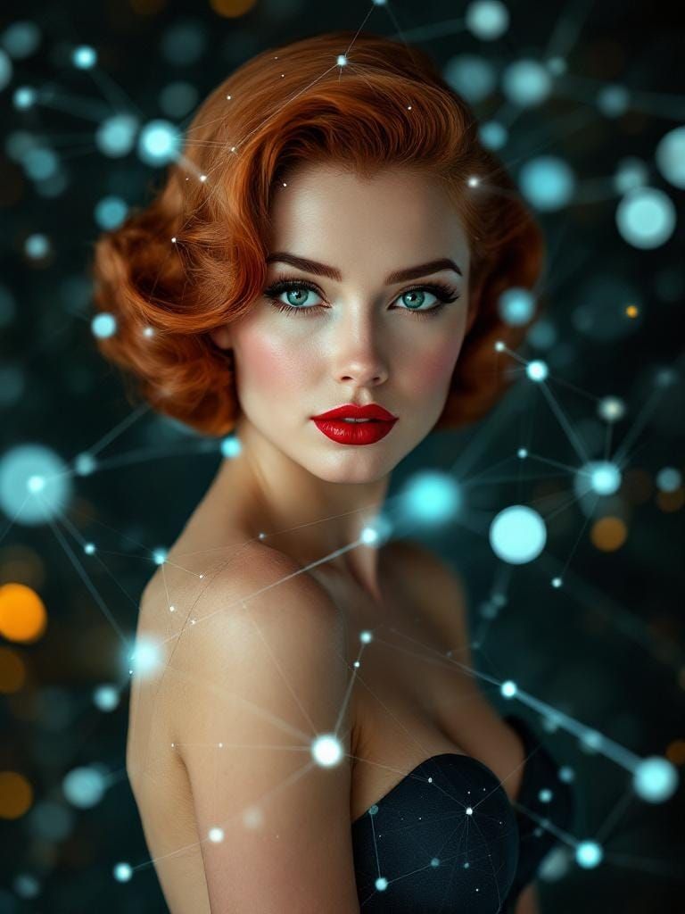 1950s Pin-Up Woman Enhanced by Neural Network