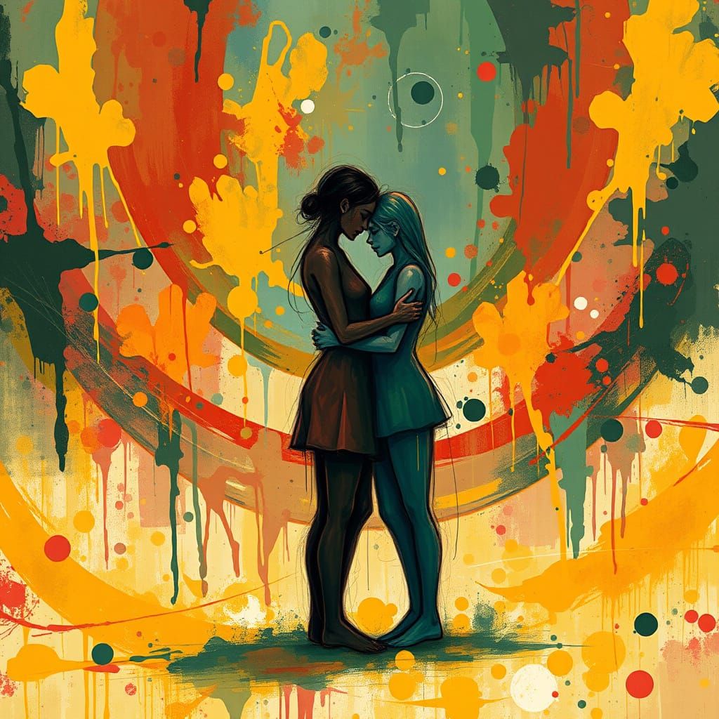 Abstract Figures in Swirling Color Vortex