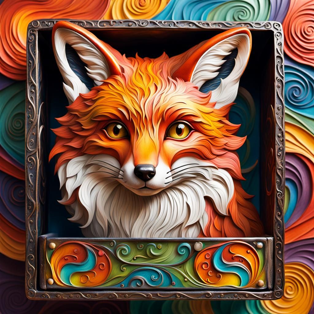 Fox Loaf Inside Swirled Iron Bread Box