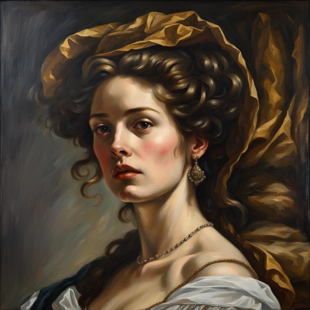 Artemisia Gentileschi Style Portrait