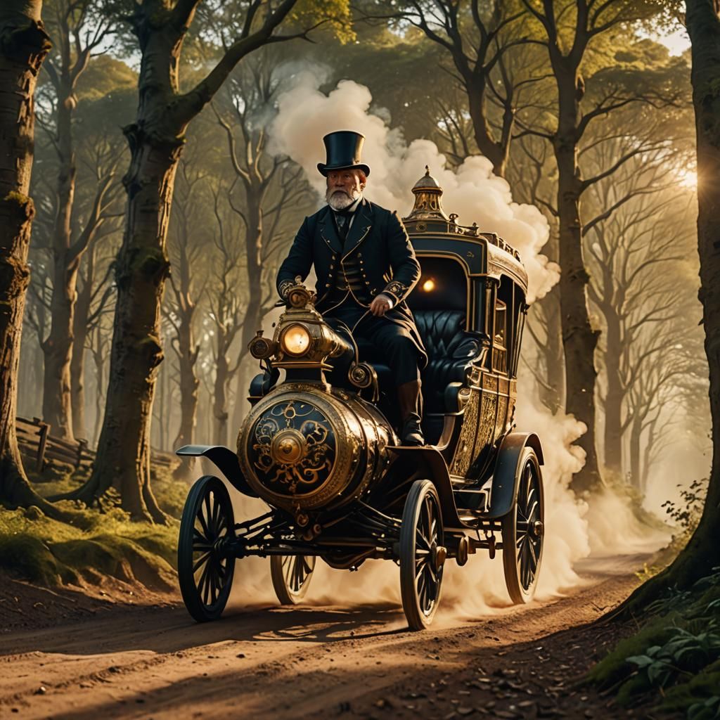 Victorian Irishman Drives Steam Carriage to Medieval Castle