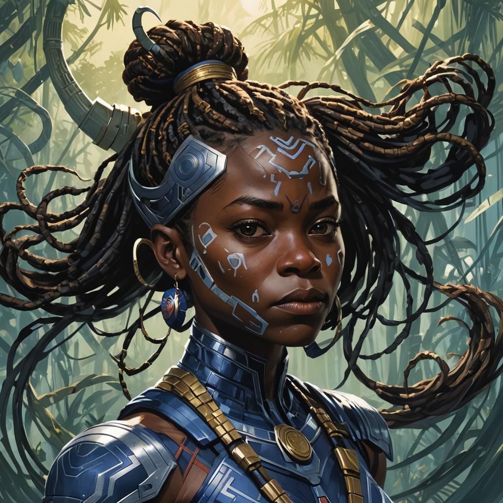 Sinister Shuri Portrait in Digital Painting Style