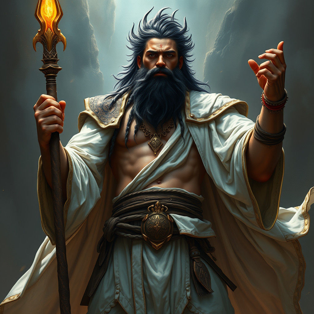 Mystical Ancient Warrior with Divine Power