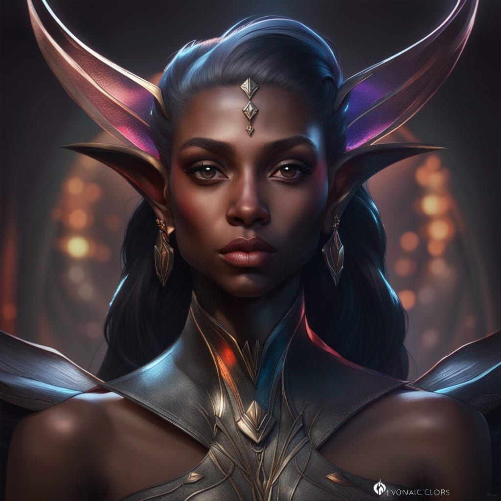 Detailed Portrait of a Black Elf