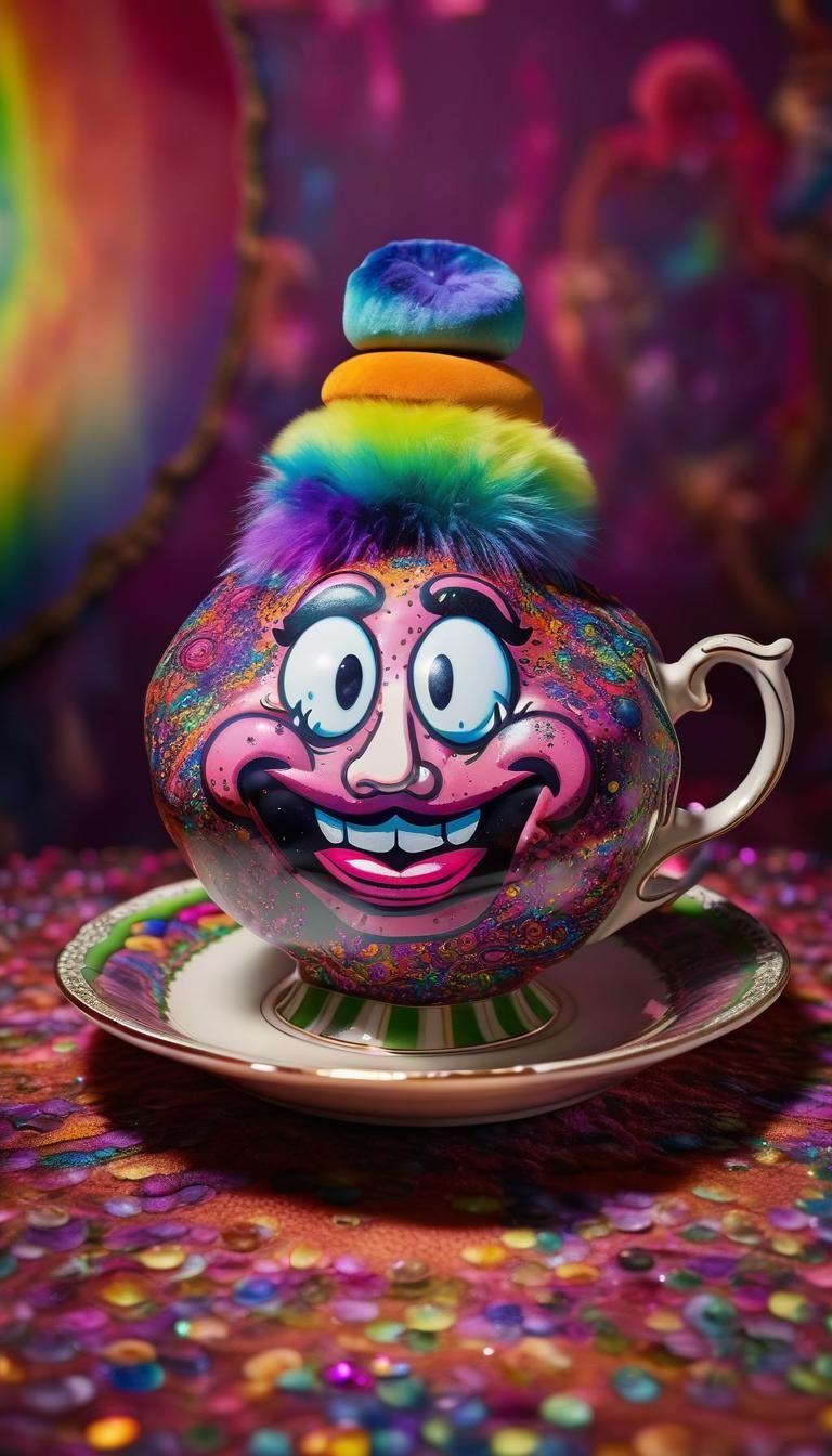 Psychedelic Whoopie Cushion in Surreal Landscape