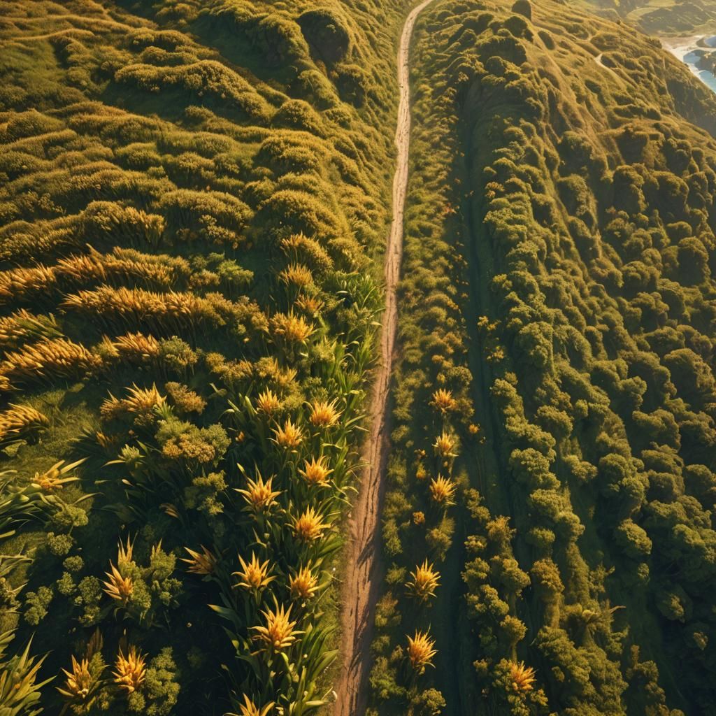 Golden Cornfield Path: Epic Cinematic Landscape