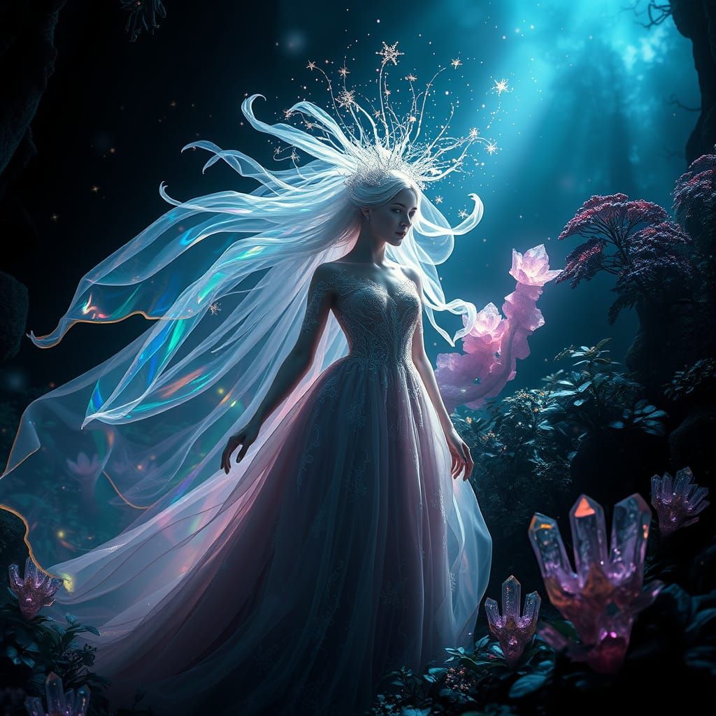 Ethereal Rosen Maiden in Iridescent Forest