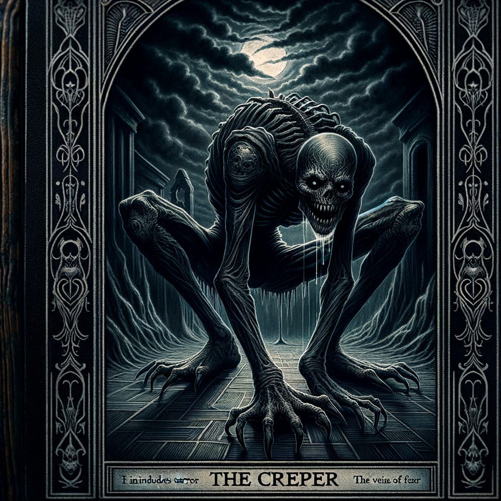 Gothic Tarot Card: The Creeper in Eerie Gloom