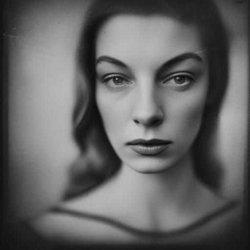 Victorian German Woman Portrait in Tin-Type Style