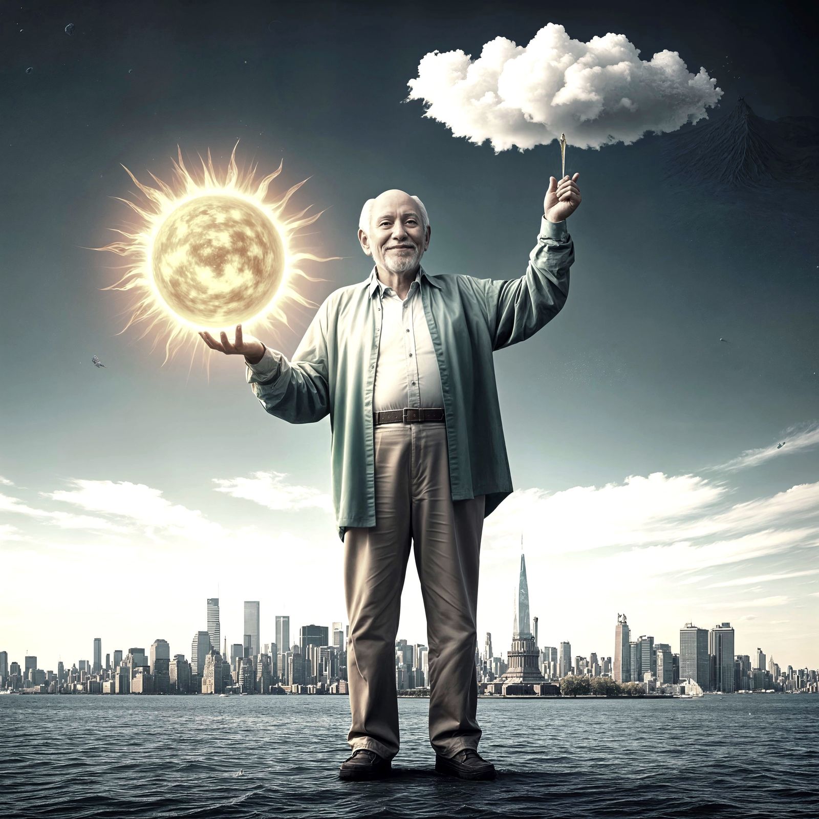 Man Controls Weather in Hyperdetailed Digital Art