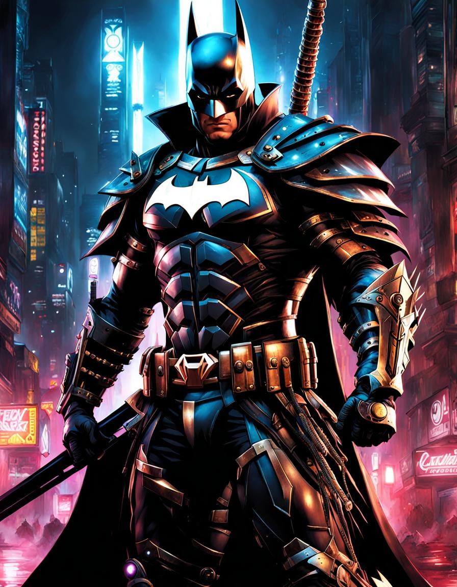 Batman Samurai AetherPunk Full Body Portrait