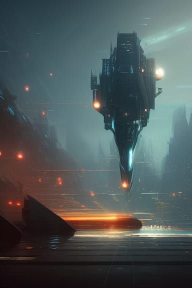 Futuristic Spaceship Concept Art in 8k Resolution