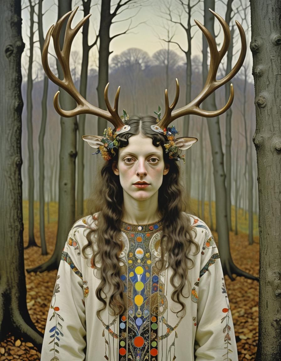 Fauns of Twilight Grove in Steel Engraving Style