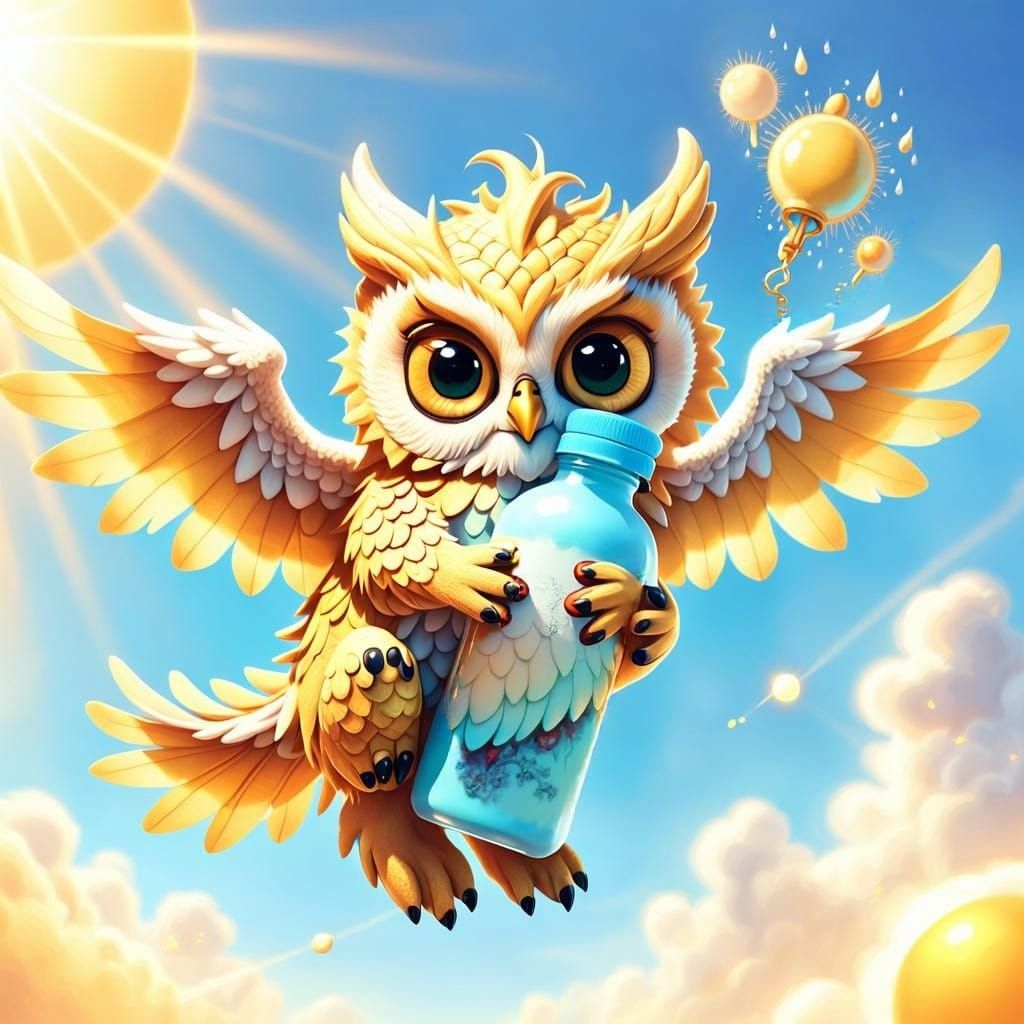 Golden Sun Cream Heart in Pop Art Style