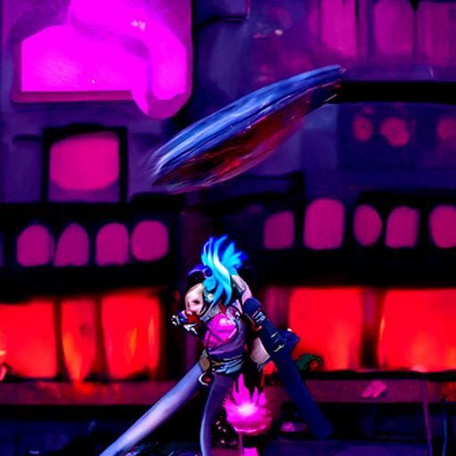 Arcane Jinx Amidst Pink Explosion